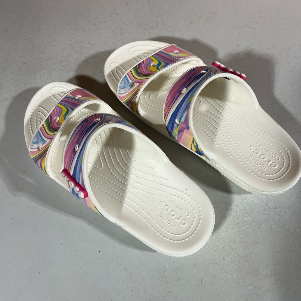 Crocs Multicolored Pastel Tie Dye  Sandals M8/W10